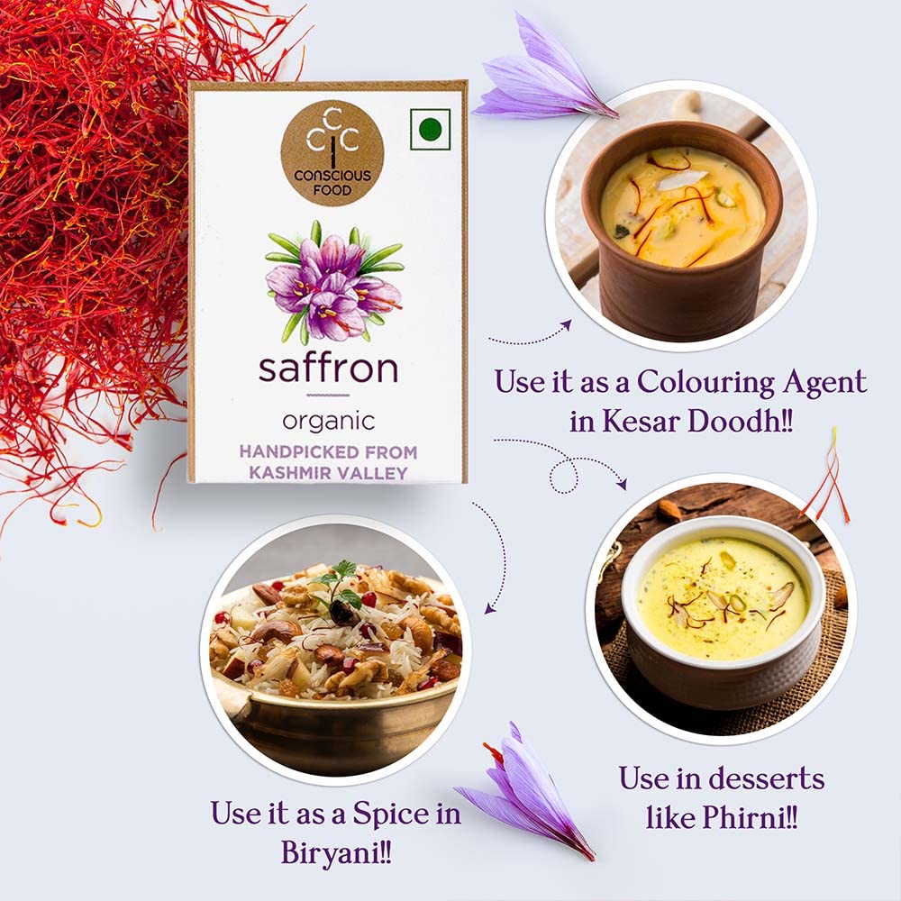 Conscious Food Organic Saffron, 1Gram