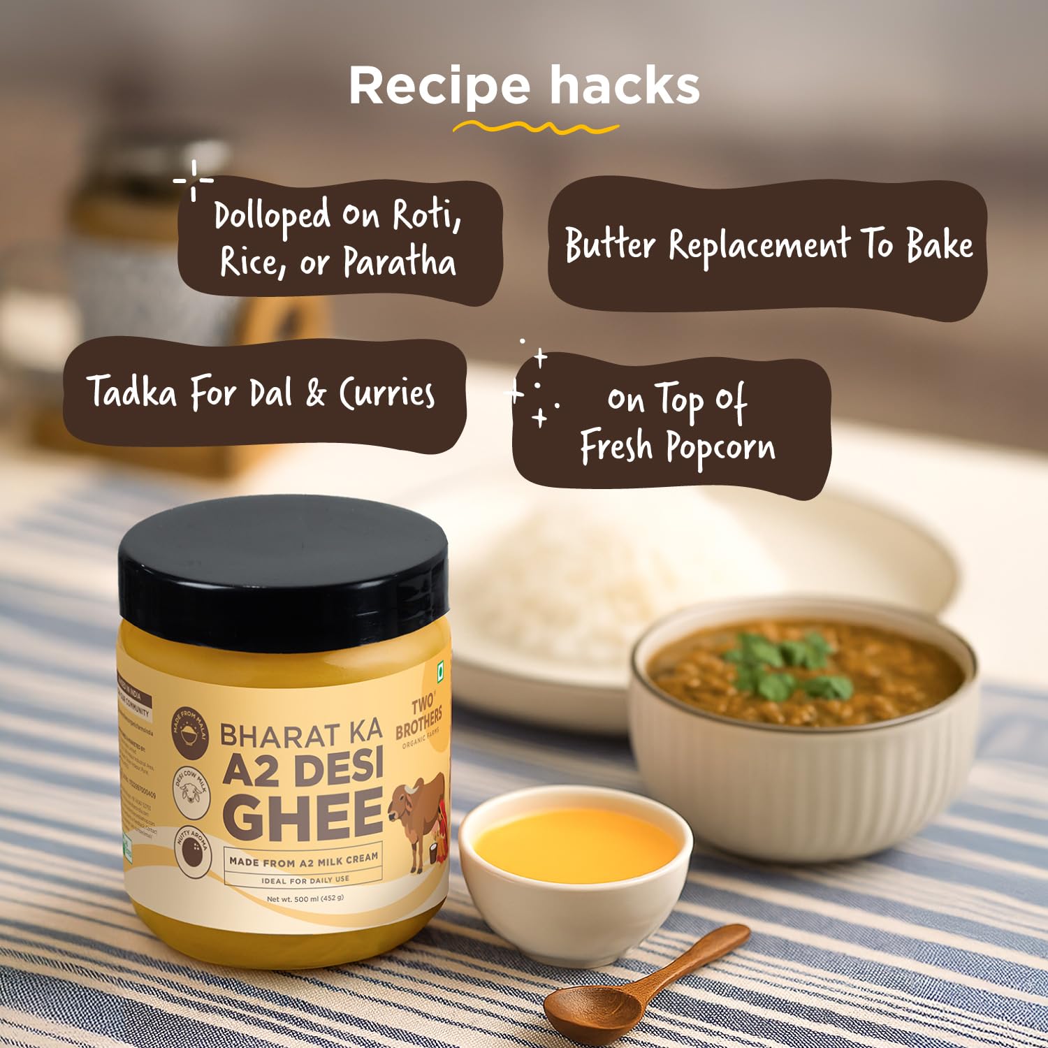 Two Brothers Organic Farms Bharat ka Desi Ghee 500 ml