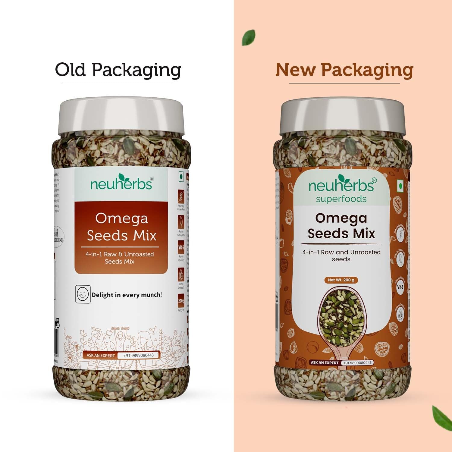 Neuherbs Omega-3 Fiber 4-in-1 raw & Unroasted seeds mix 200g
