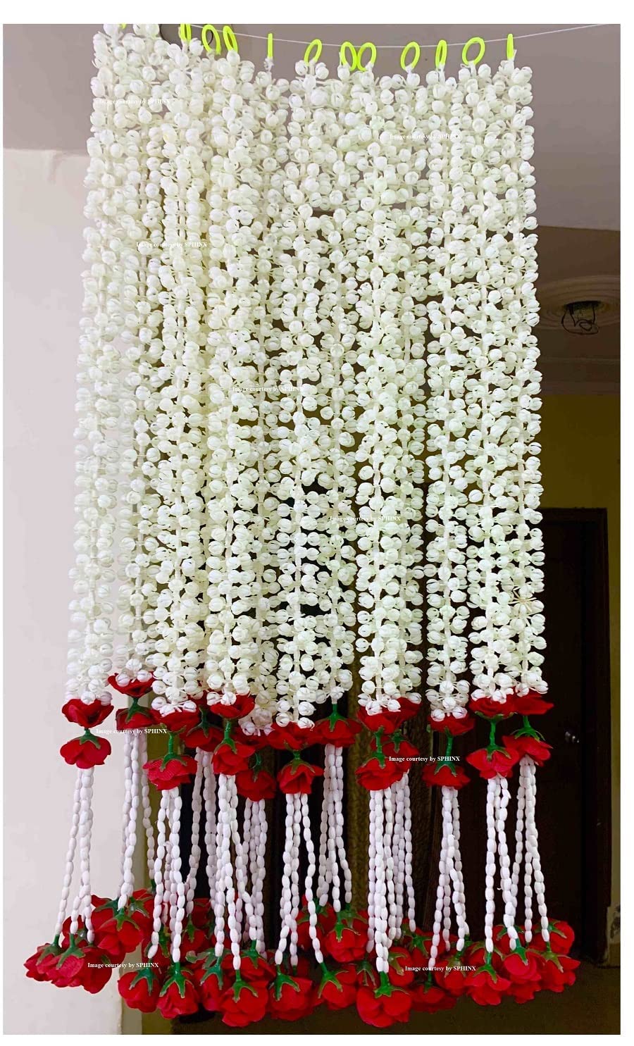 SPHINX Artificial Jasmine & Rose Garland Strings – 6 Pcs