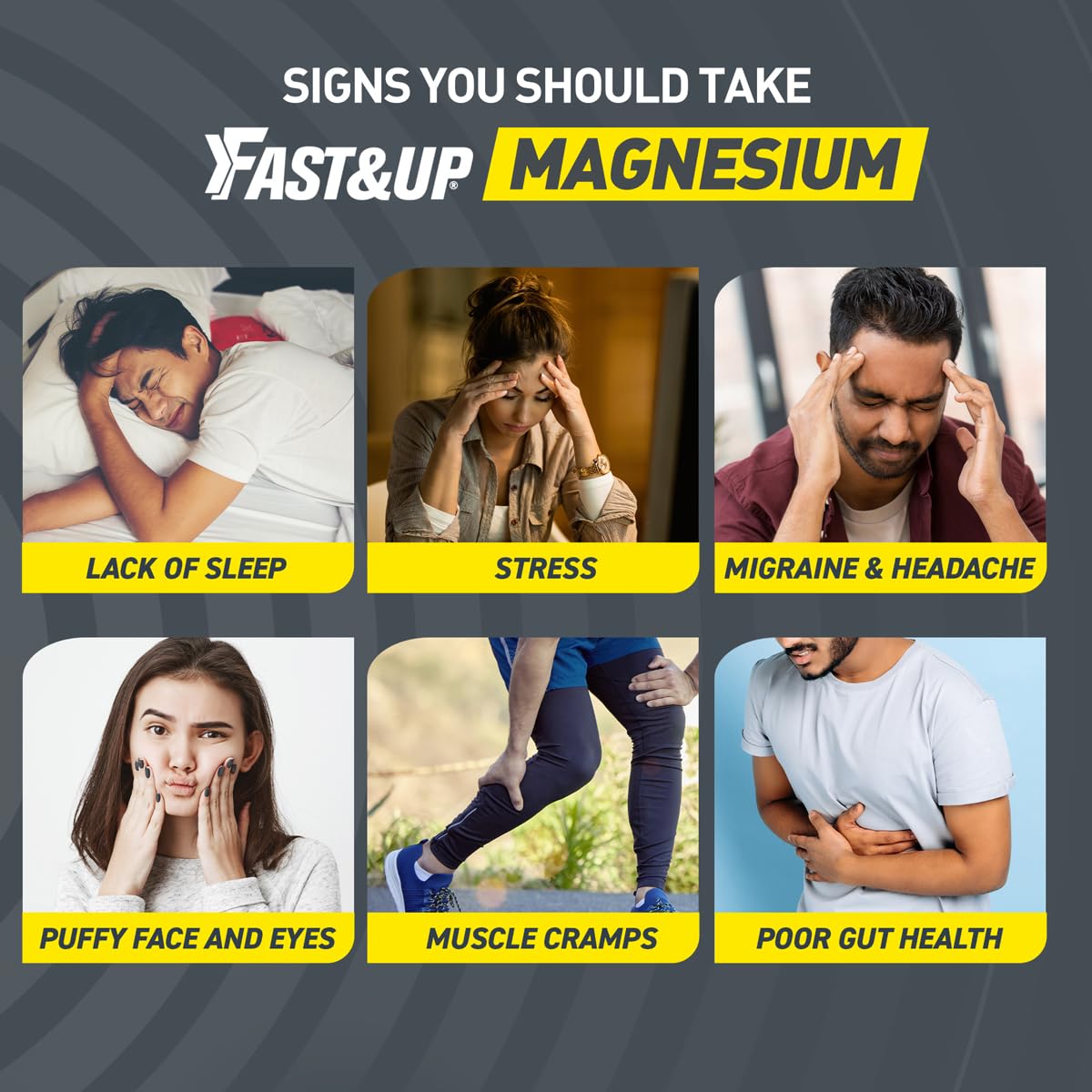 Fast&Up Magnesio  - 20 Effervescent Tablets - Lime and Lemon Flavor