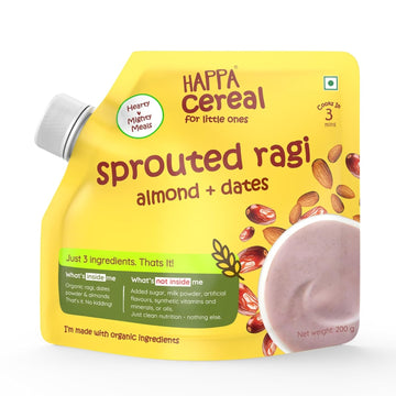 Happa Ragi Almonds Dates Organic Cereal for Babies - 200g Pack of 2