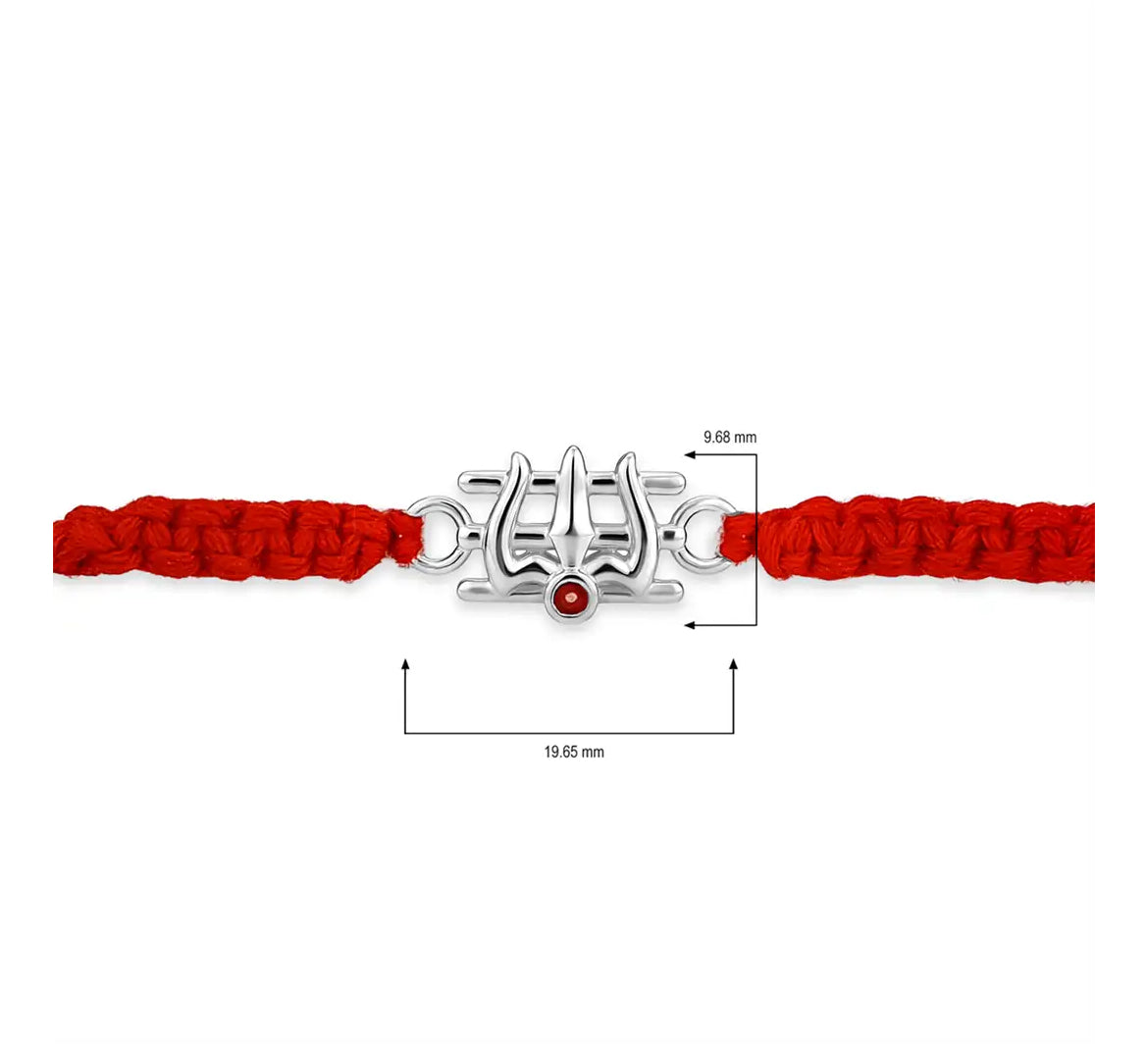 Kalyan Jewellers 925 Tripundra Silver Trishul Rakhi
