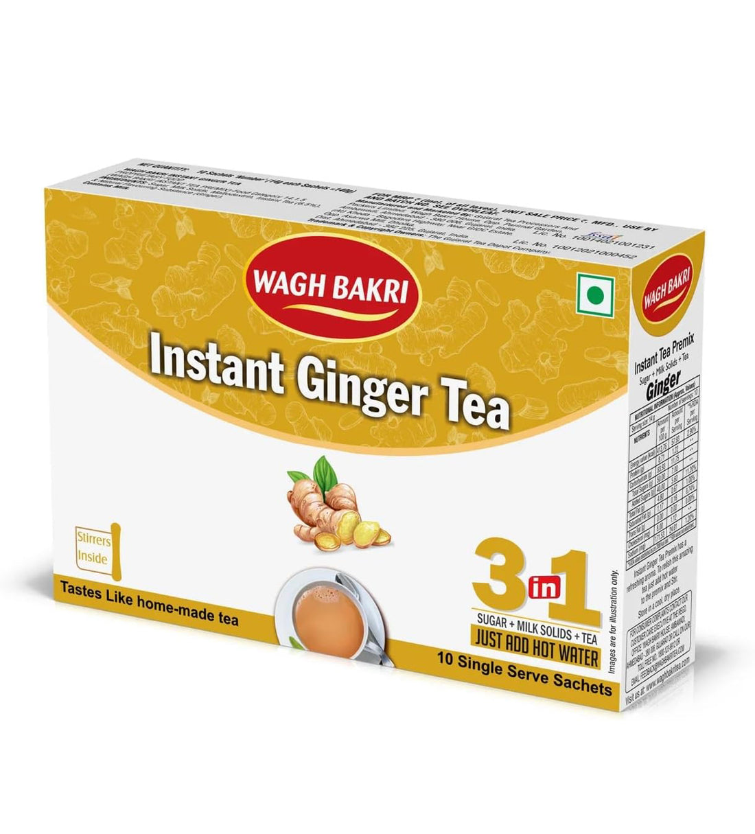 Wagh Bakri Ginger Instant Tea Premix - 140 grams