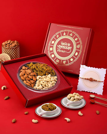 Hyperfoods® Rakhi Gift Set For Brother Rakhi Set For Brother Gift For Brother On Rakhi Dry Fruits Hamper Dry Fruits Gift Binge Box Dryfruits Pack 3 Cahews Almonds Om Rakhi Set