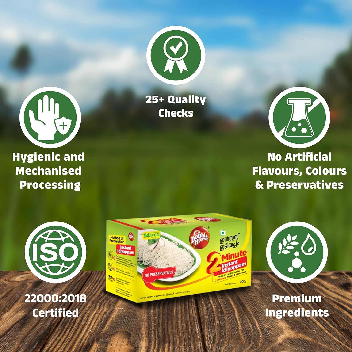 Double Horse Quick & Easy Instant White Idiyappam, 200 G