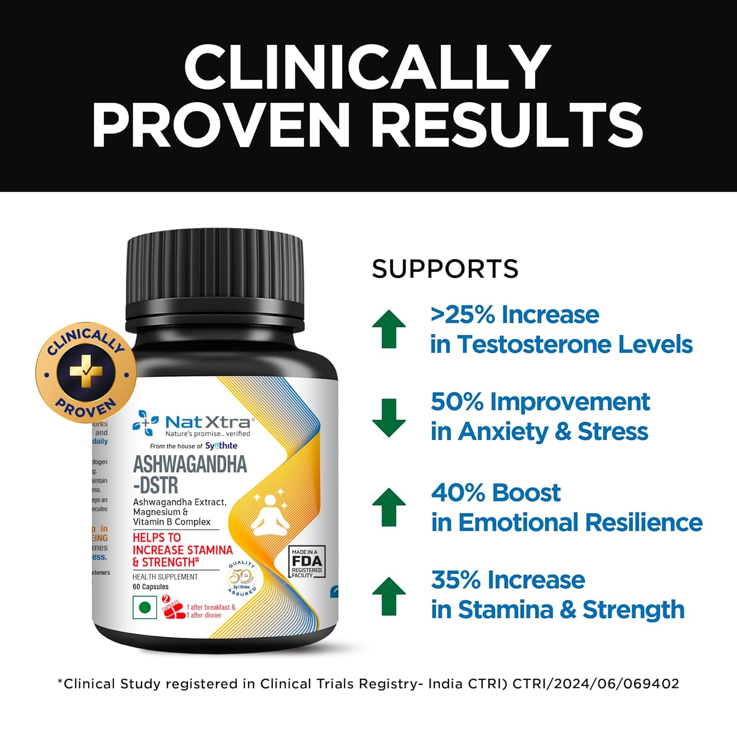 Natxtra Ashwagandha-DSTR  30 Vegetarian Capsules