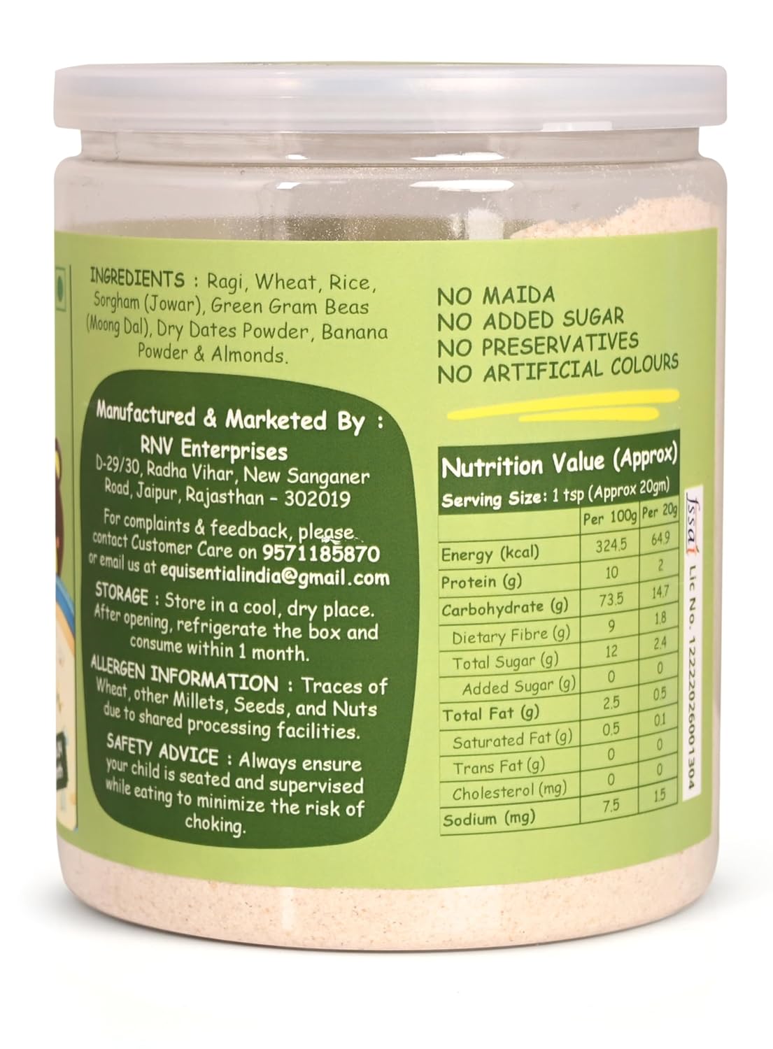 Equisential - Better Bites Instant Porridge Infant Baby Cereal | Banana - 9 to 24 Month | 200gms |