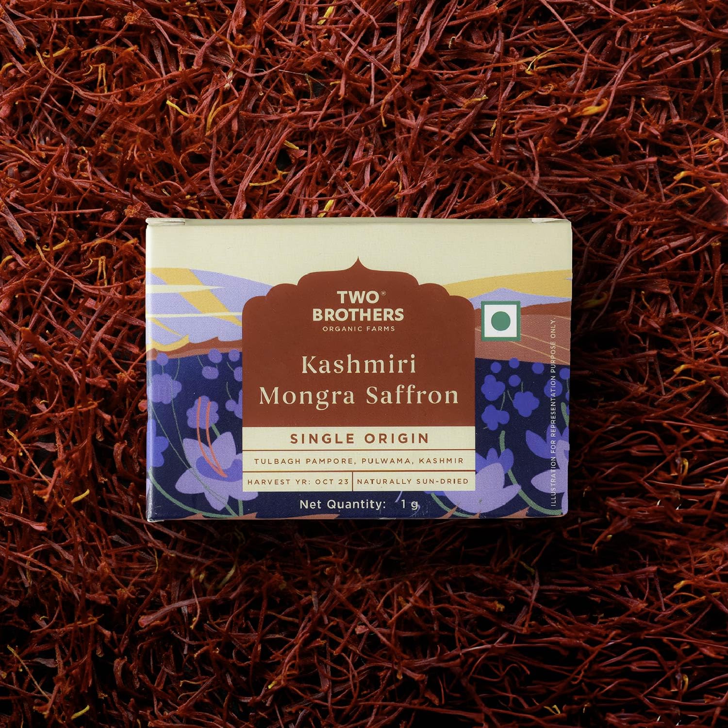 TWO BROTHERS ORGANIC FARMS Kashmiri Mongra Saffron (1g)