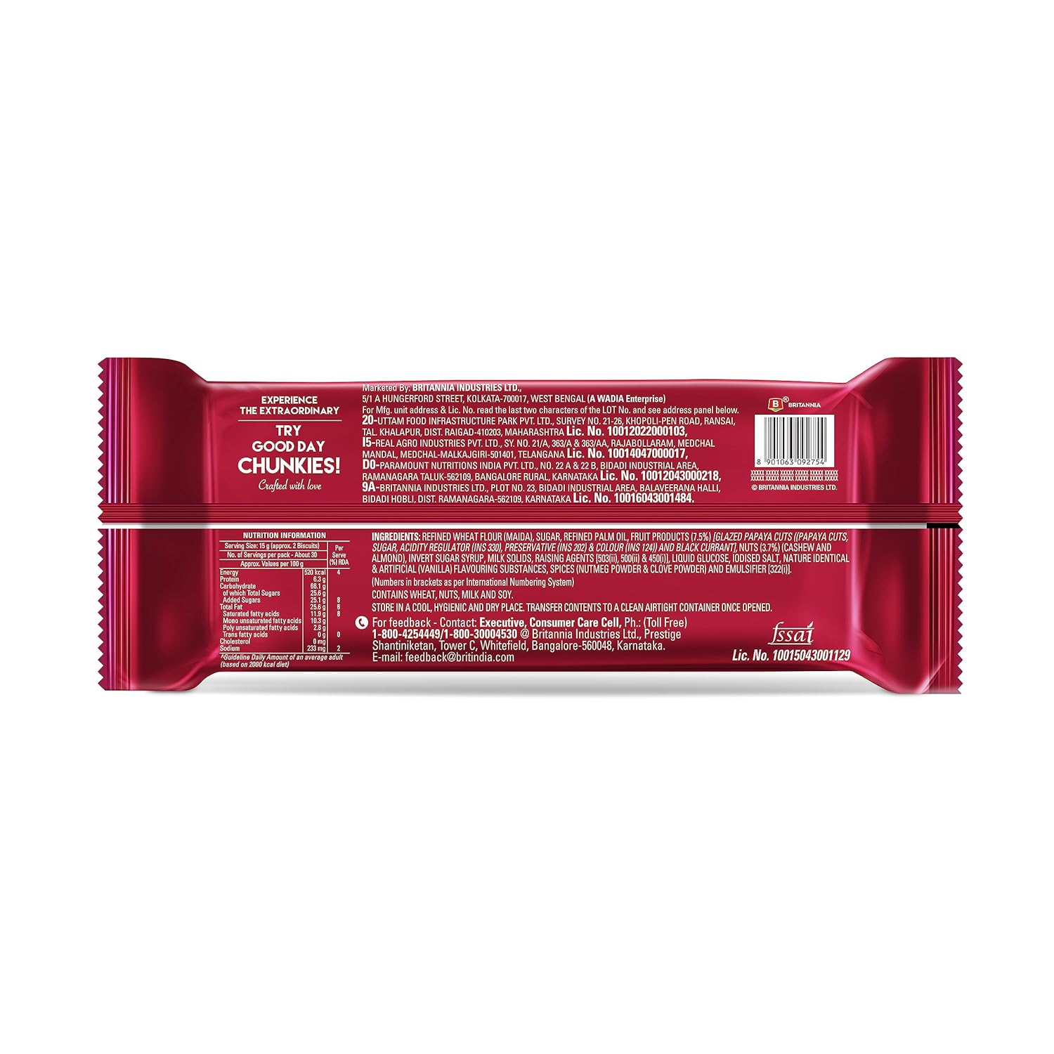 Britannia Good Day Fruit and Nut - 450 g