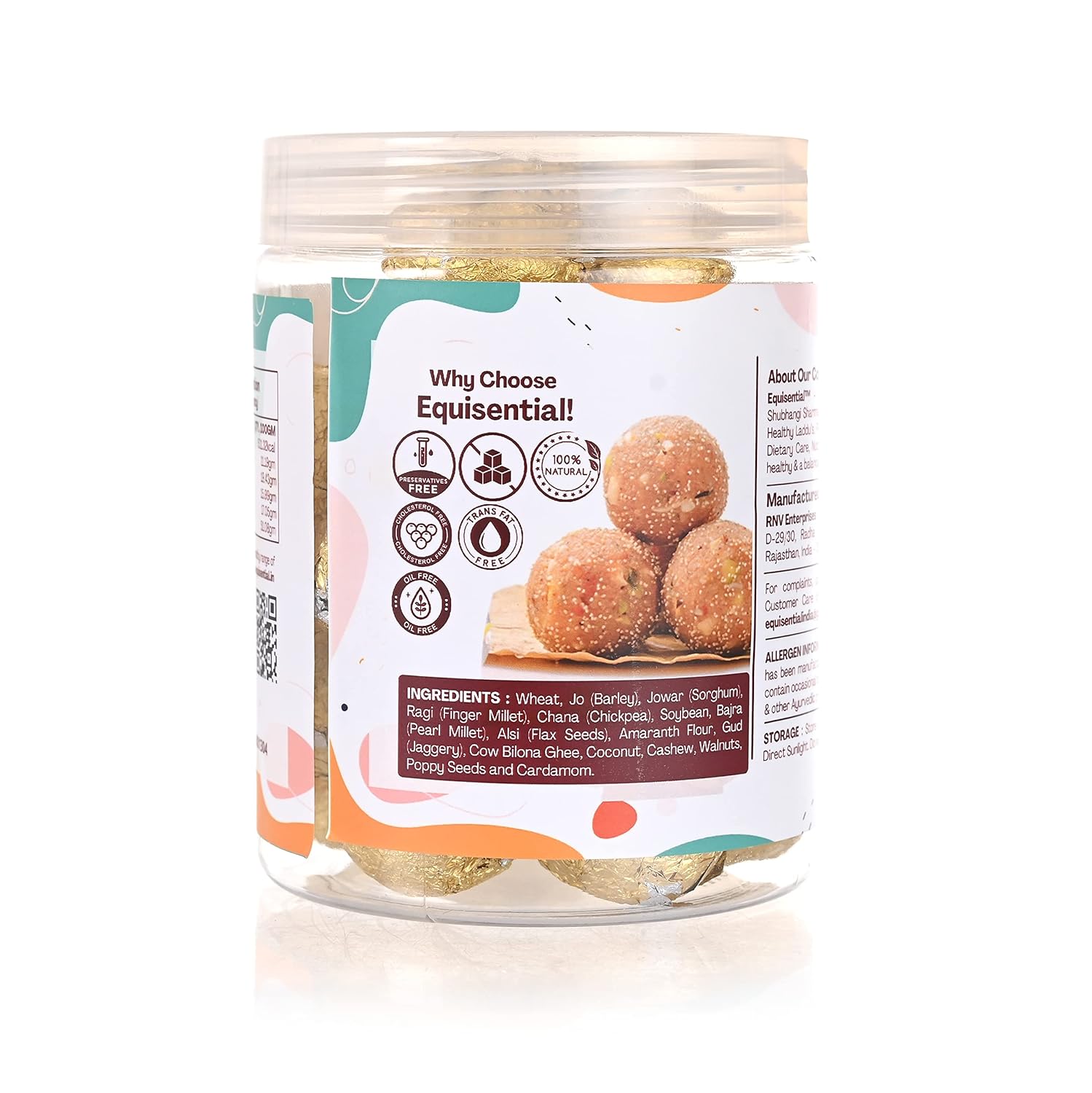 Equisential To Be Mom's Laddu - Multigrain | Rich In Folic Acid &amp; Vitamin B Complexes - 250Gm
