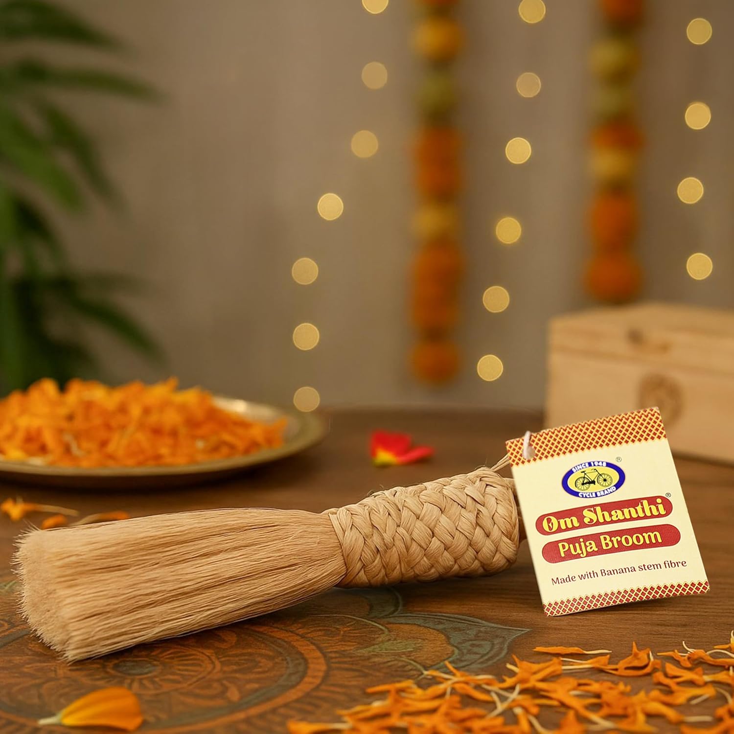 Cycle Pure Om Shanthi Pooja Broom | Made with Banana Stem Fibre