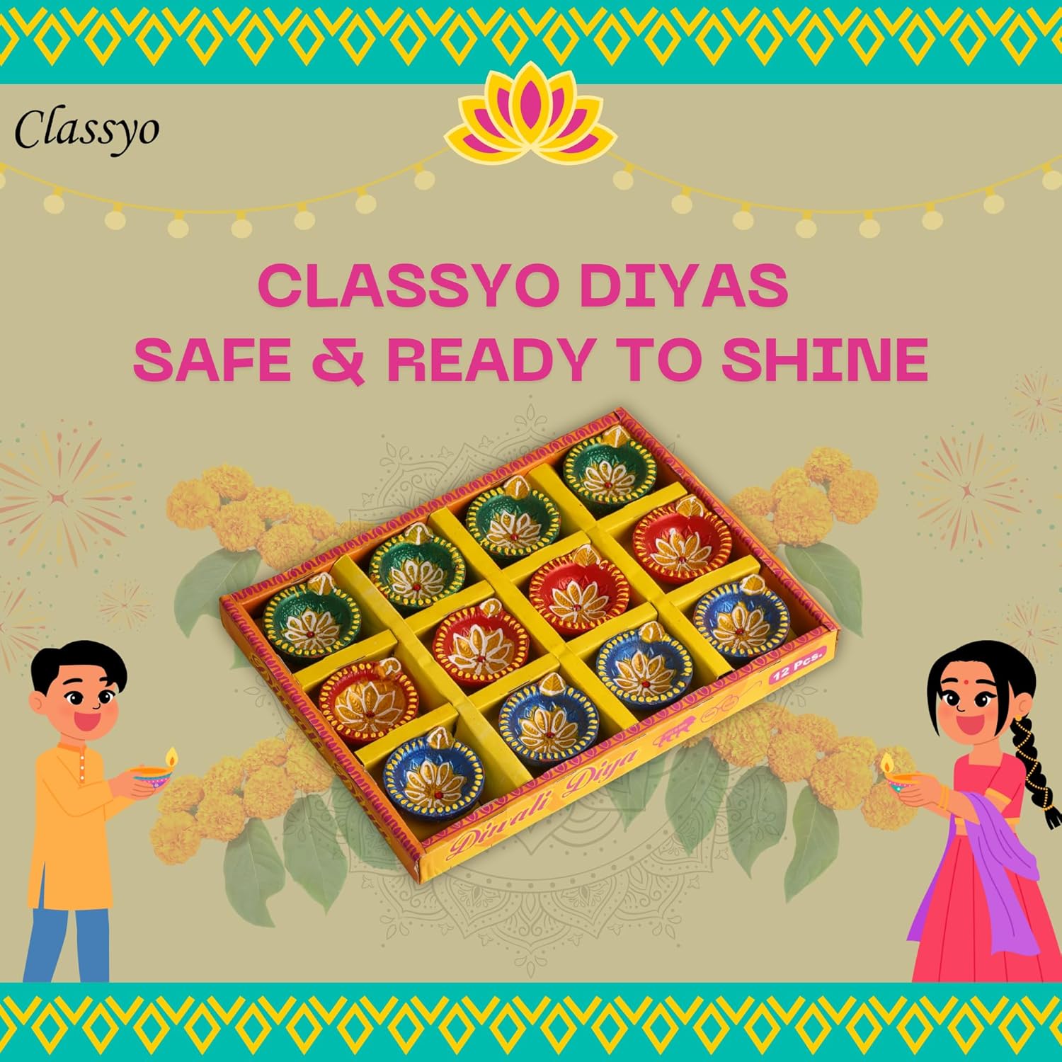 Classyo Mitti Diya Handmade Clay Diyas for Puja