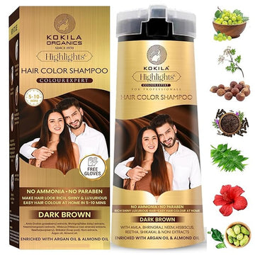 Kokila Hair Color Shampoo Dark Brown