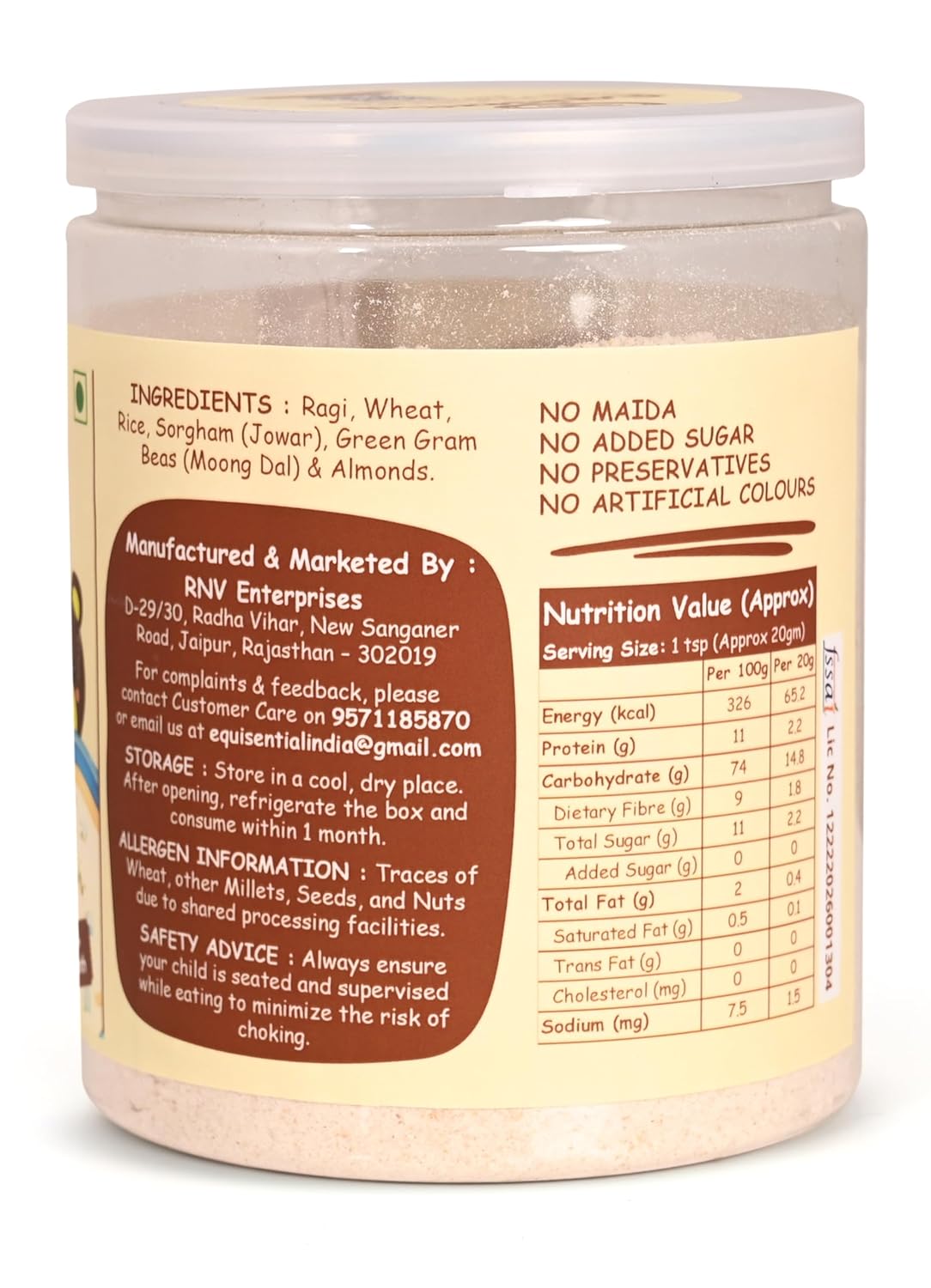Equisential - Better Bites Instant Porridge Infant Baby Cereal Plain - 6+ Month | 200gms