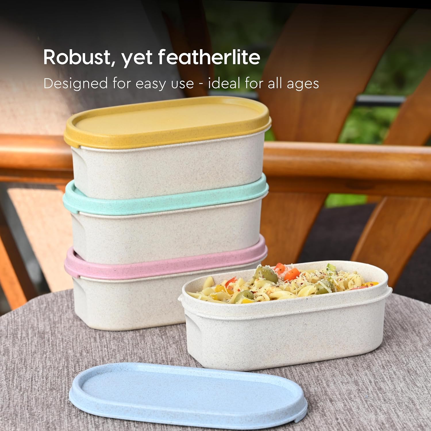 Eha Earth Friendly Storage Containers For Kitchen With Lid | Kitchen Containers Set of 4 | 600 ml