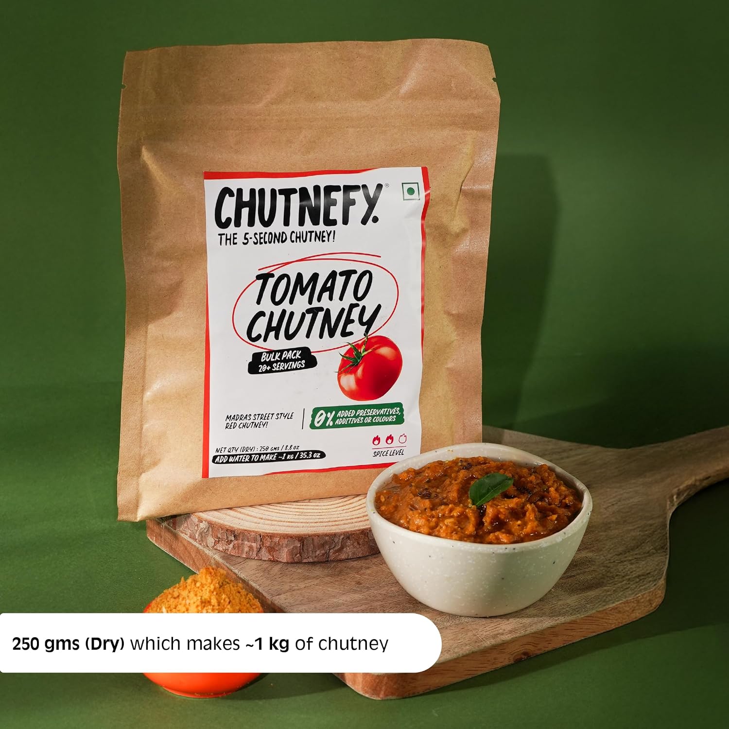 Chutnefy Tomato Chutney | 250g Freeze-Dried Instant Dry Mix