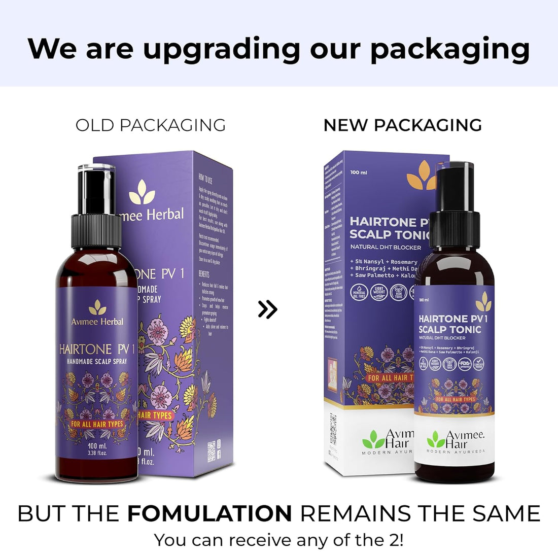 Avimee Herbal Hairtone PV 1 Scalp Tonic| Serum For Men & Women | 100 ml