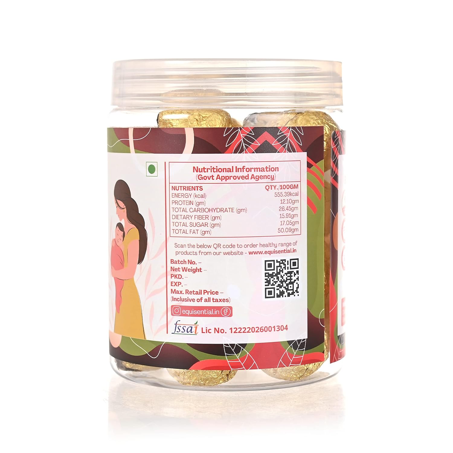 Equisential Postpartum Gond or Dink (Edible Gum) Laddoos | After Delivery Food For Mother | - 500GM