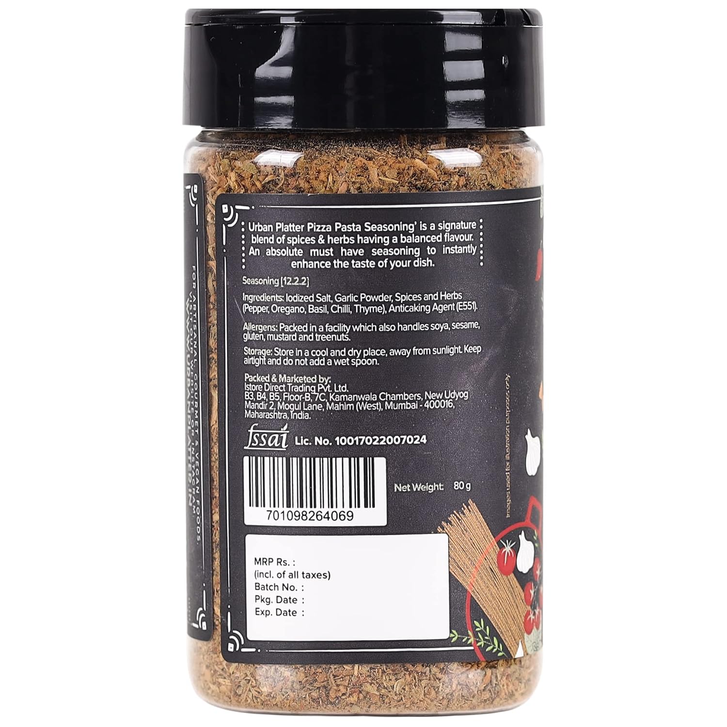 Urban Platter Pizza Pasta Seasoning, 80g (Signature Italian-Style Seasoning)