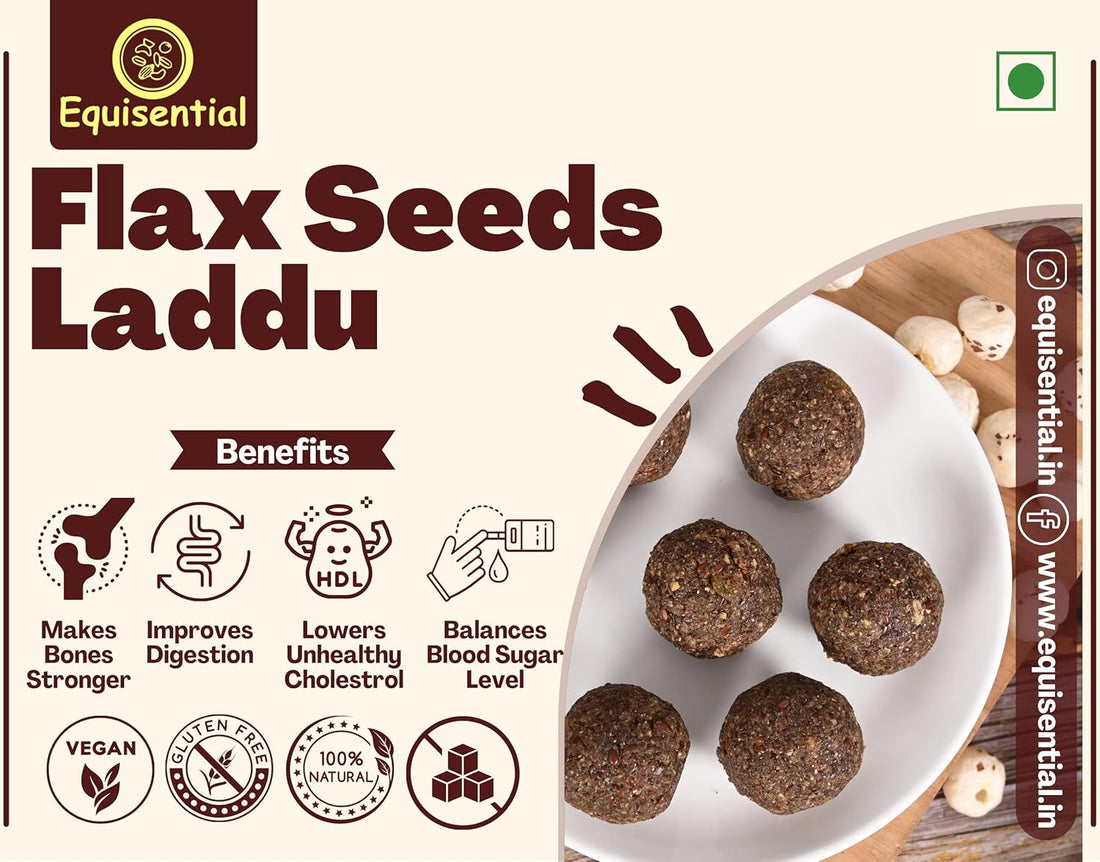 Equisential Flax Seeds Laddu Delicious Healthy Energy Laddoo - 200Gm
