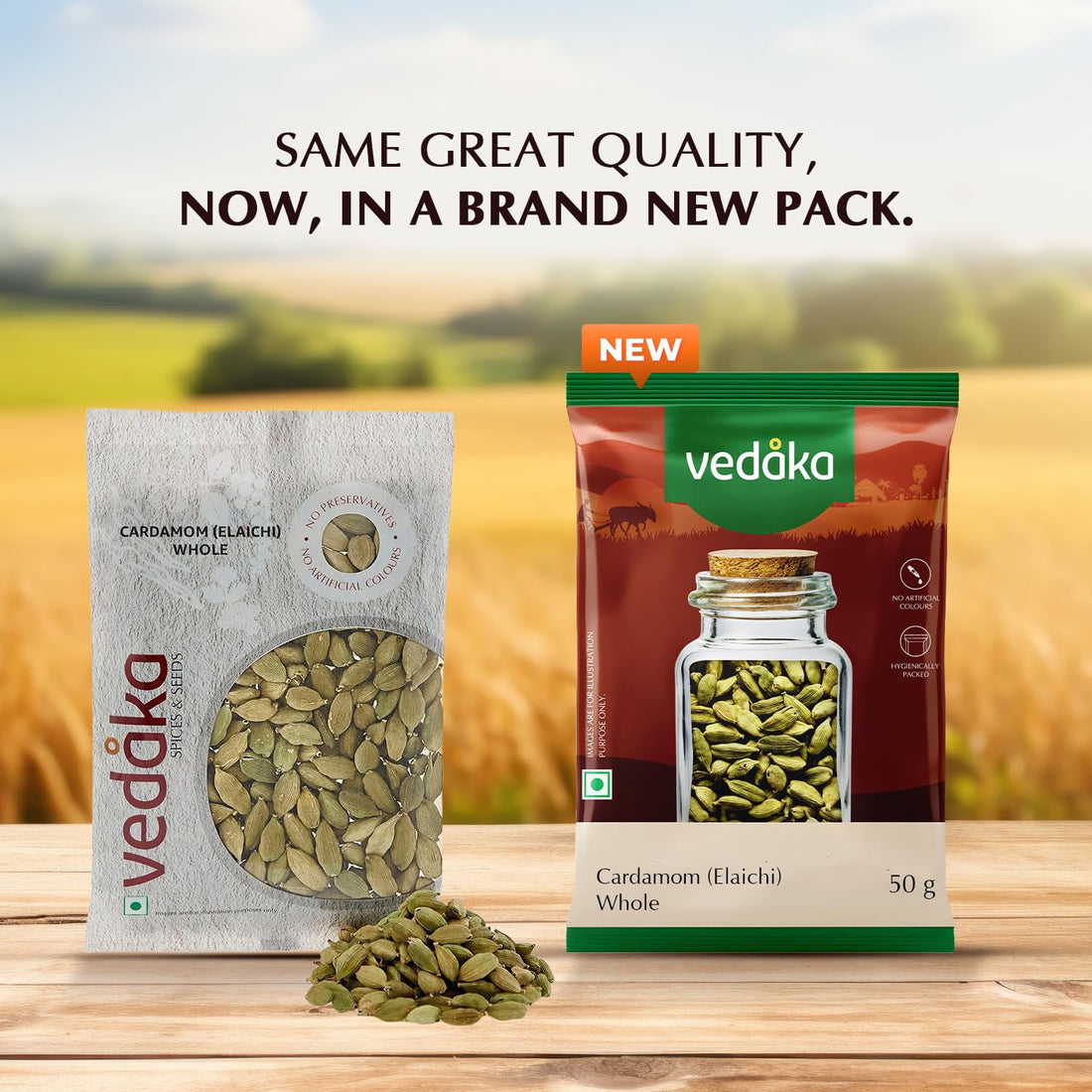 Vedaka Whole Cardamom (Elaichi), 50g