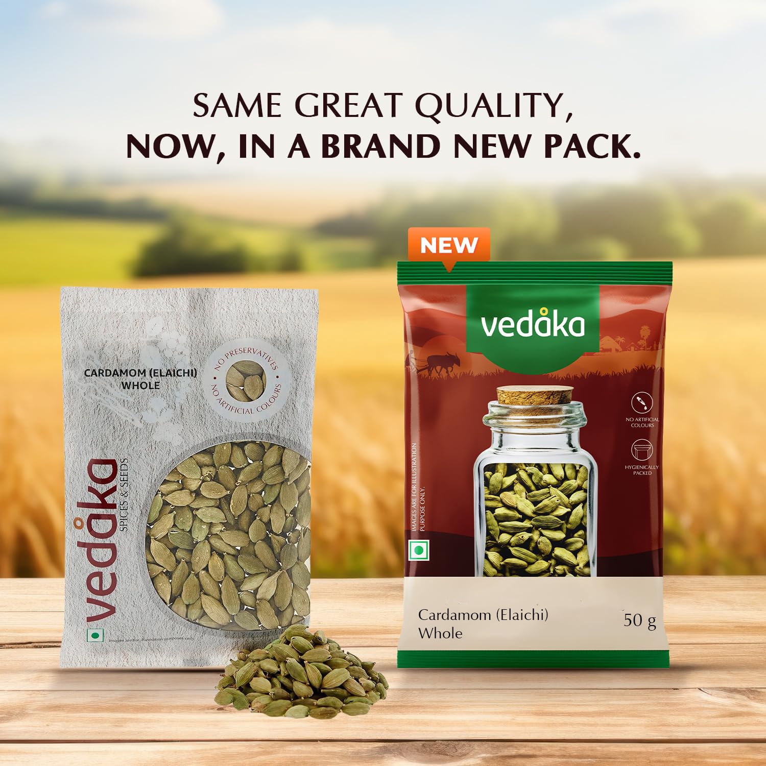 Vedaka Whole Cardamom (Elaichi), 50g
