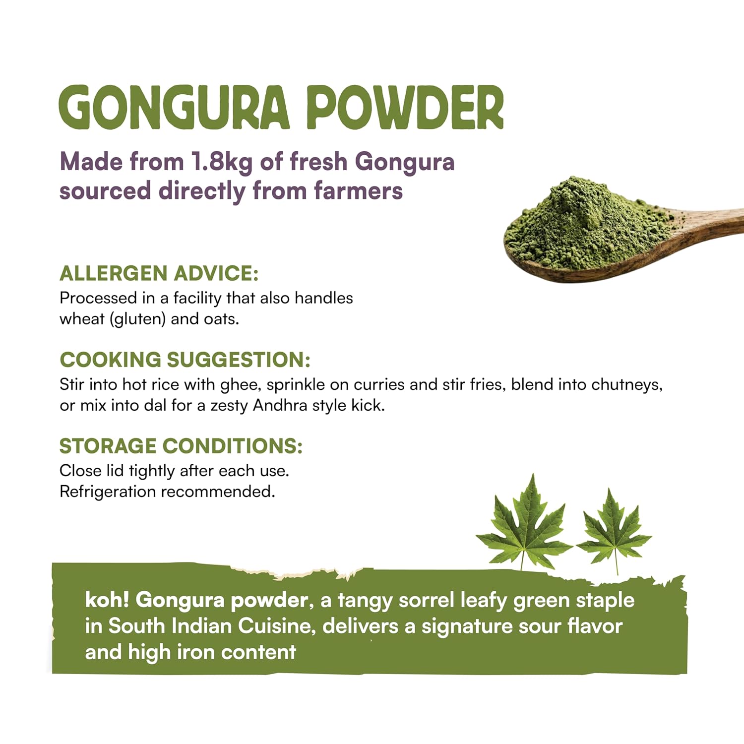 Koh Pure Gongura Powder - 100G