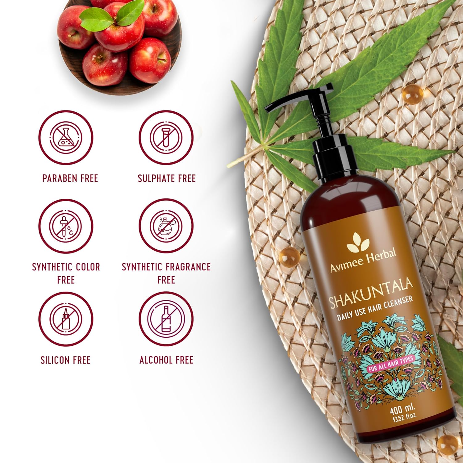 Avimee Herbal Shakuntala Daily Use Hair Cleanser For Men & Women | 400 ml