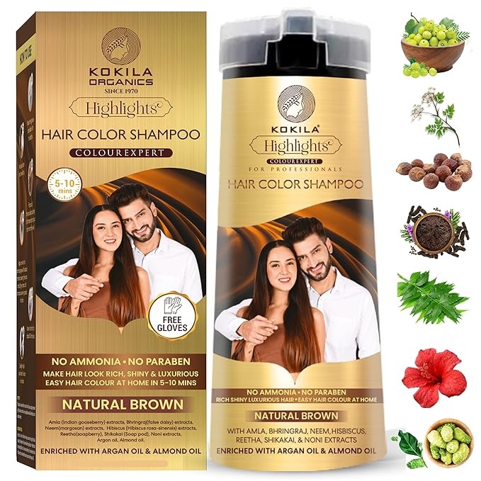 Kokila Hair Color Shampoo Natural Brown
