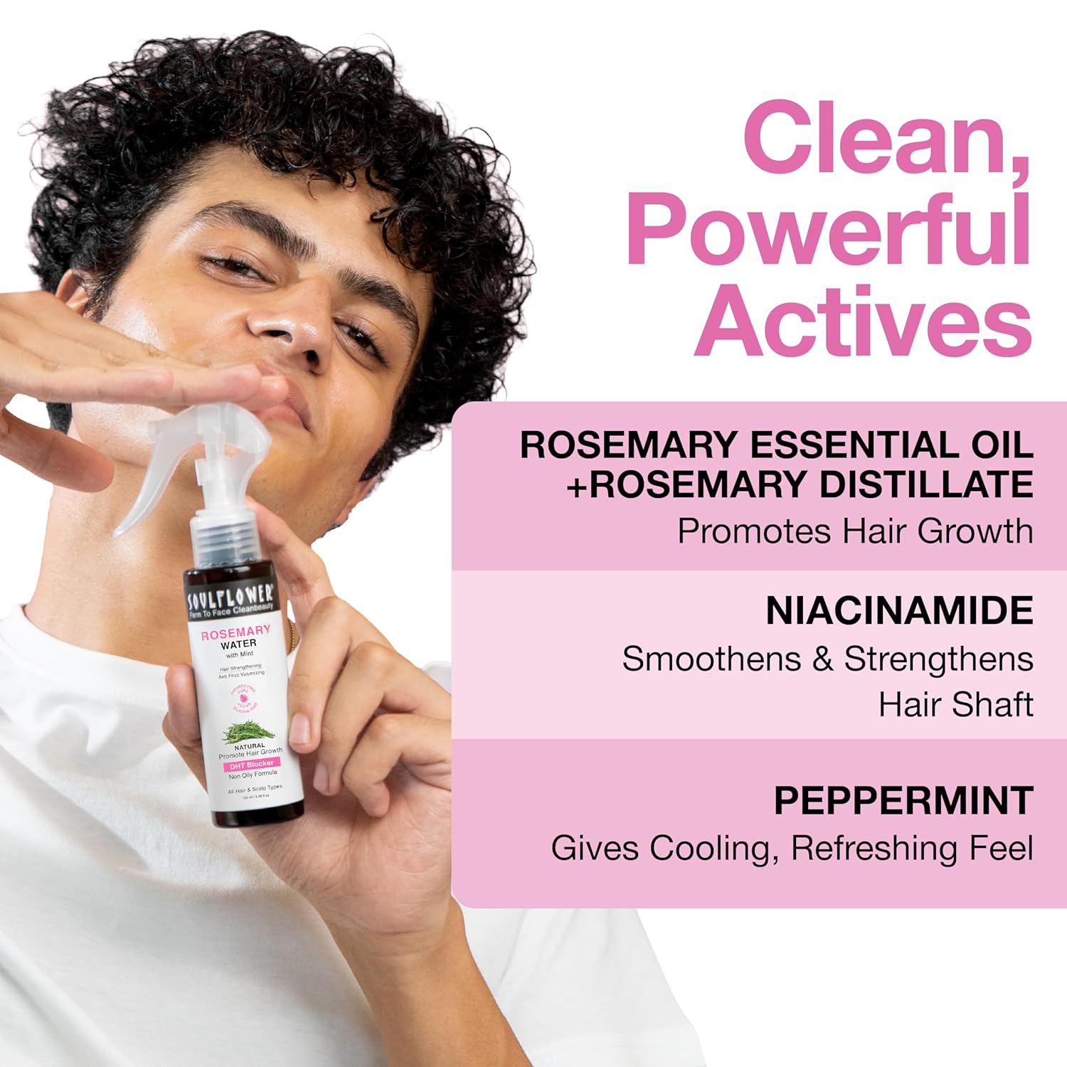 Soulflower Rosemary Water Spray for Hair Growth