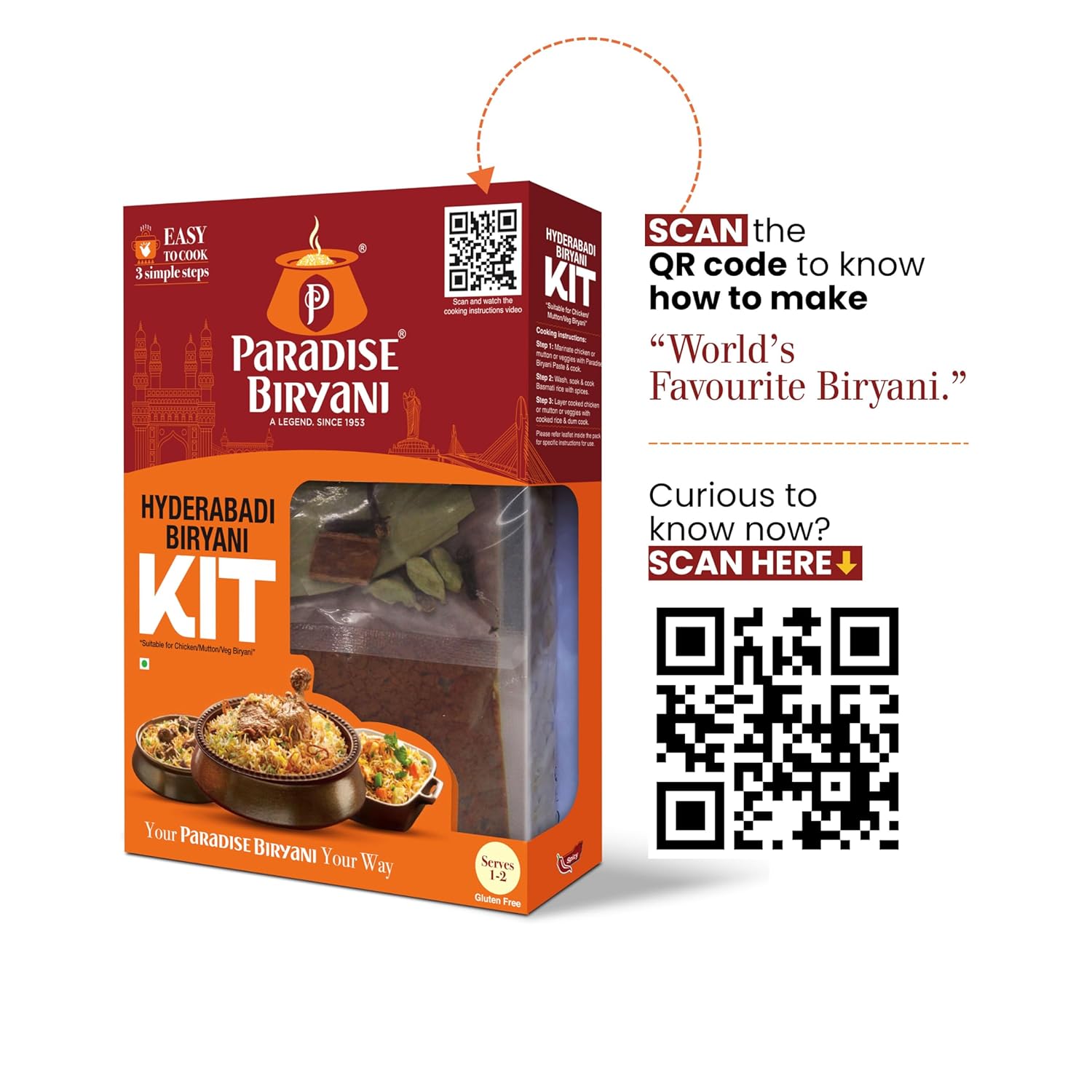 Paradise Biryani Hyderabadi Biryani Kit - 322 Gm (Pack Of 1)