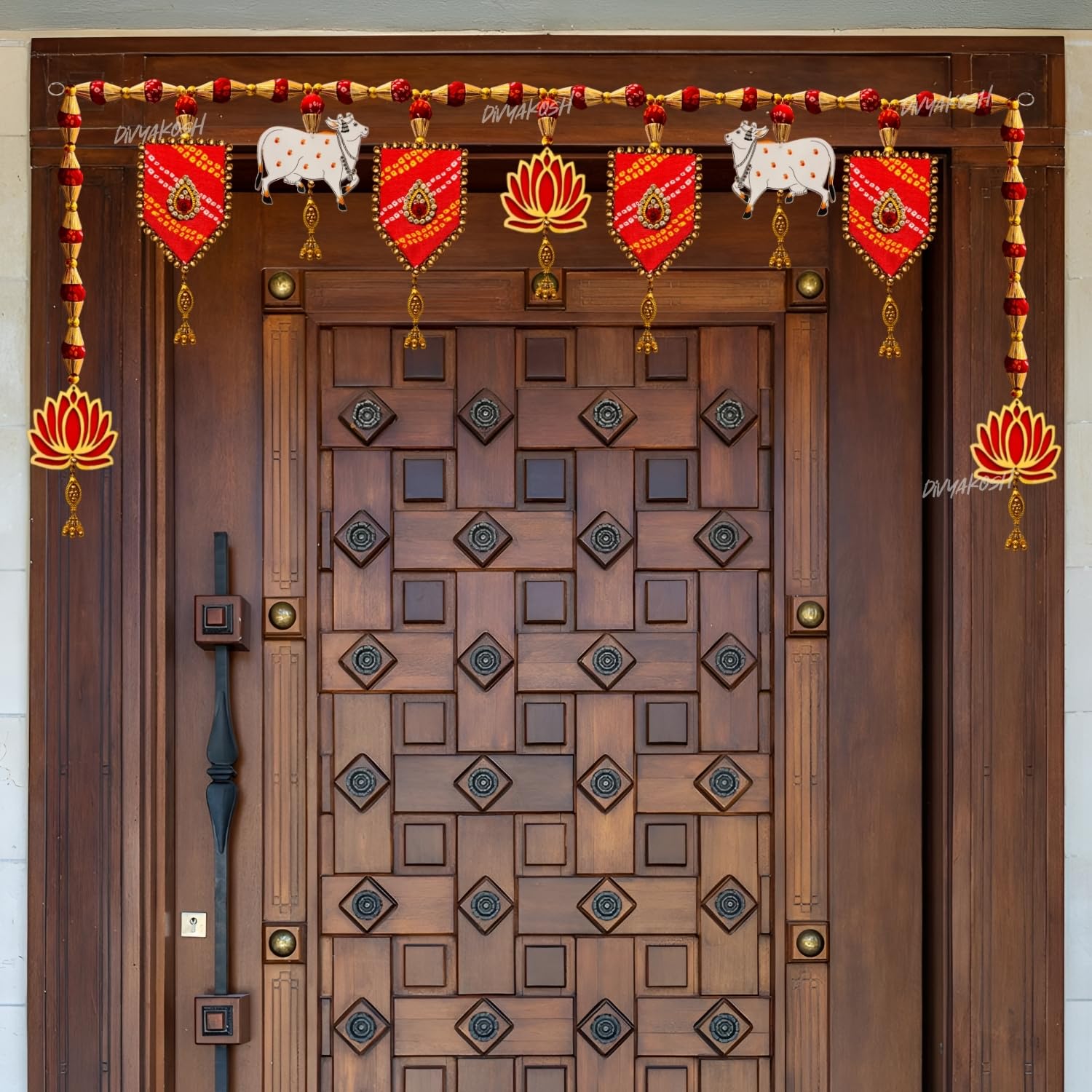 Divyakosh Toran, 38 Inch Extendable to 40 Inch, Multicolour, Synthetic, Straight, Perfect for Festivals &amp; Home Decoration