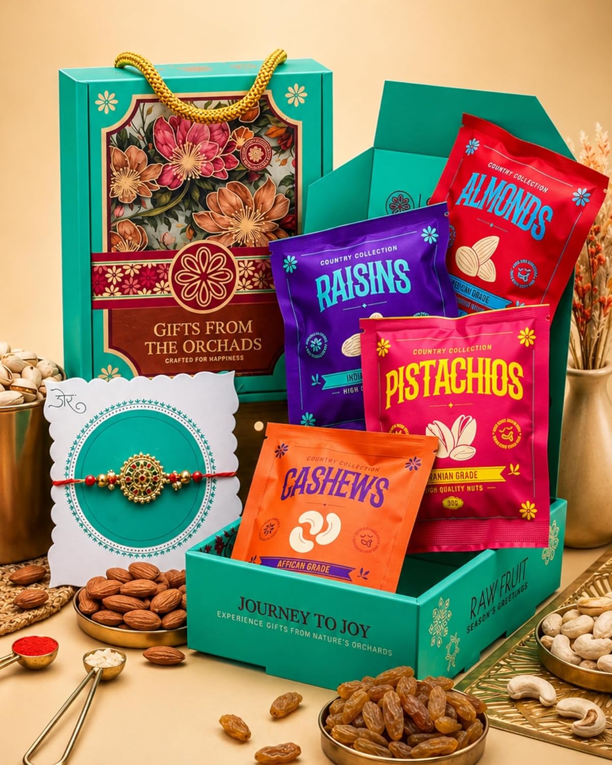 Hyperfoods® Rakhi With Dry Fruits Gift Hamper