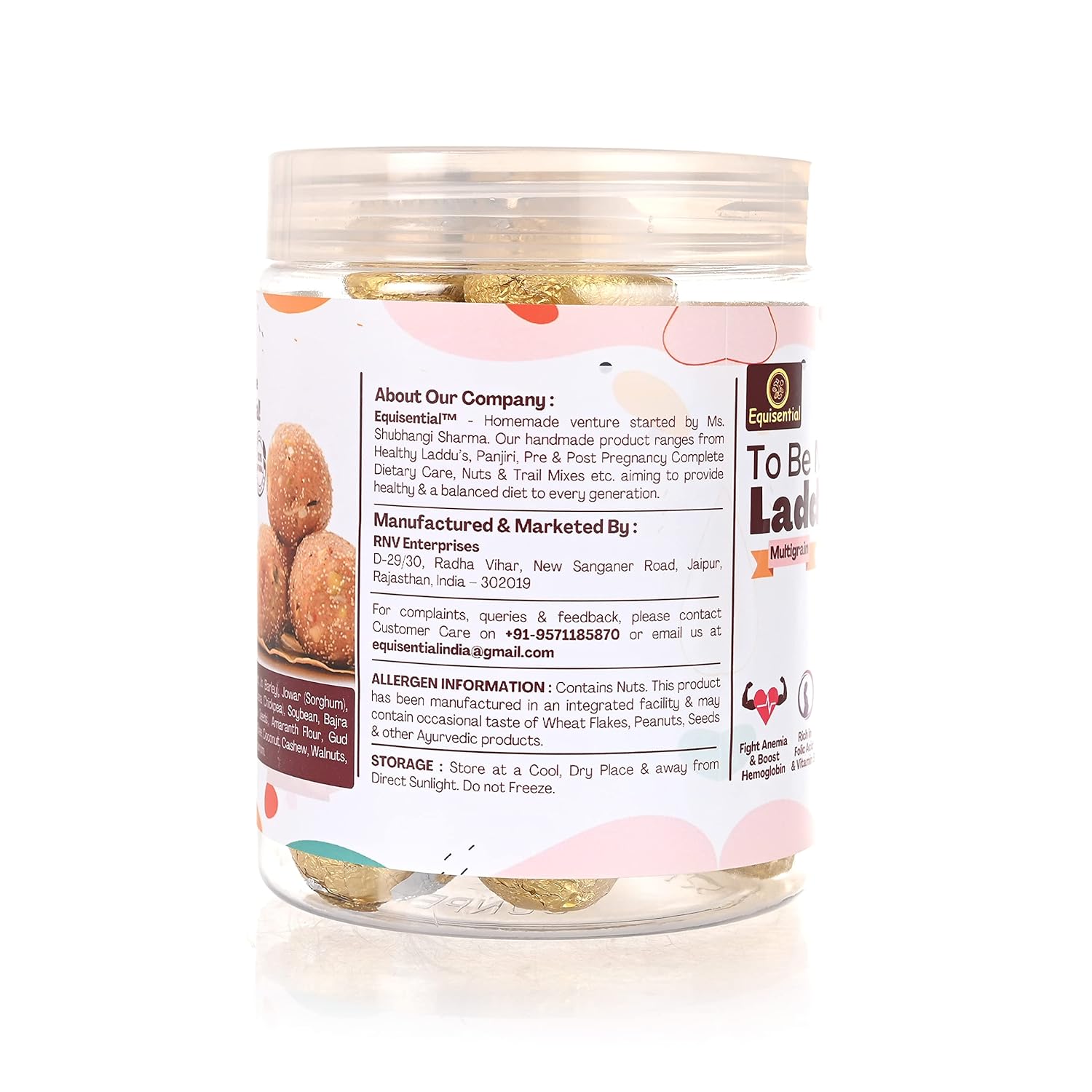 Equisential To Be Mom's Laddu - Multigrain | Rich In Folic Acid &amp; Vitamin B Complexes - 250Gm