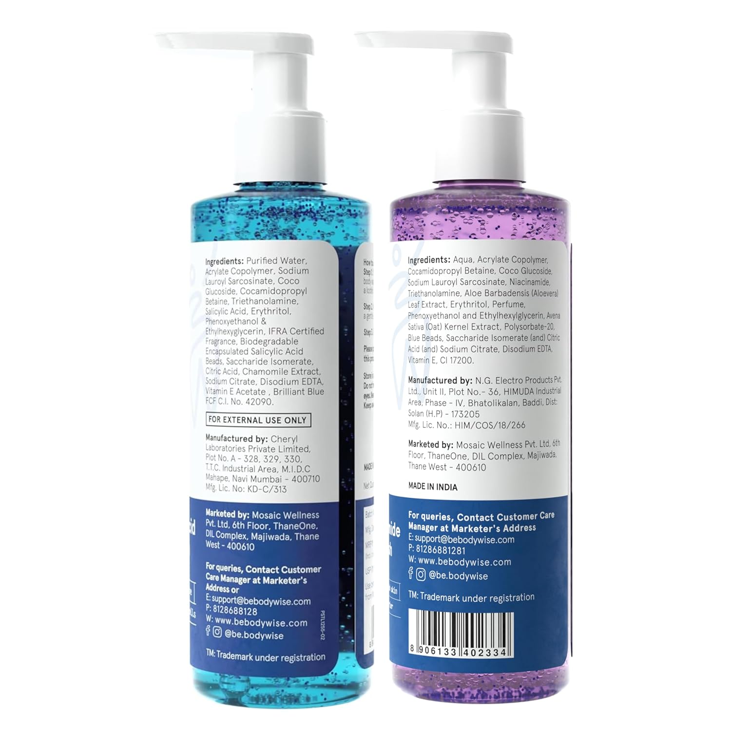 Be Bodywise 5% Niacinamide Body Wash & 1% Salicylic Acid Body Wash