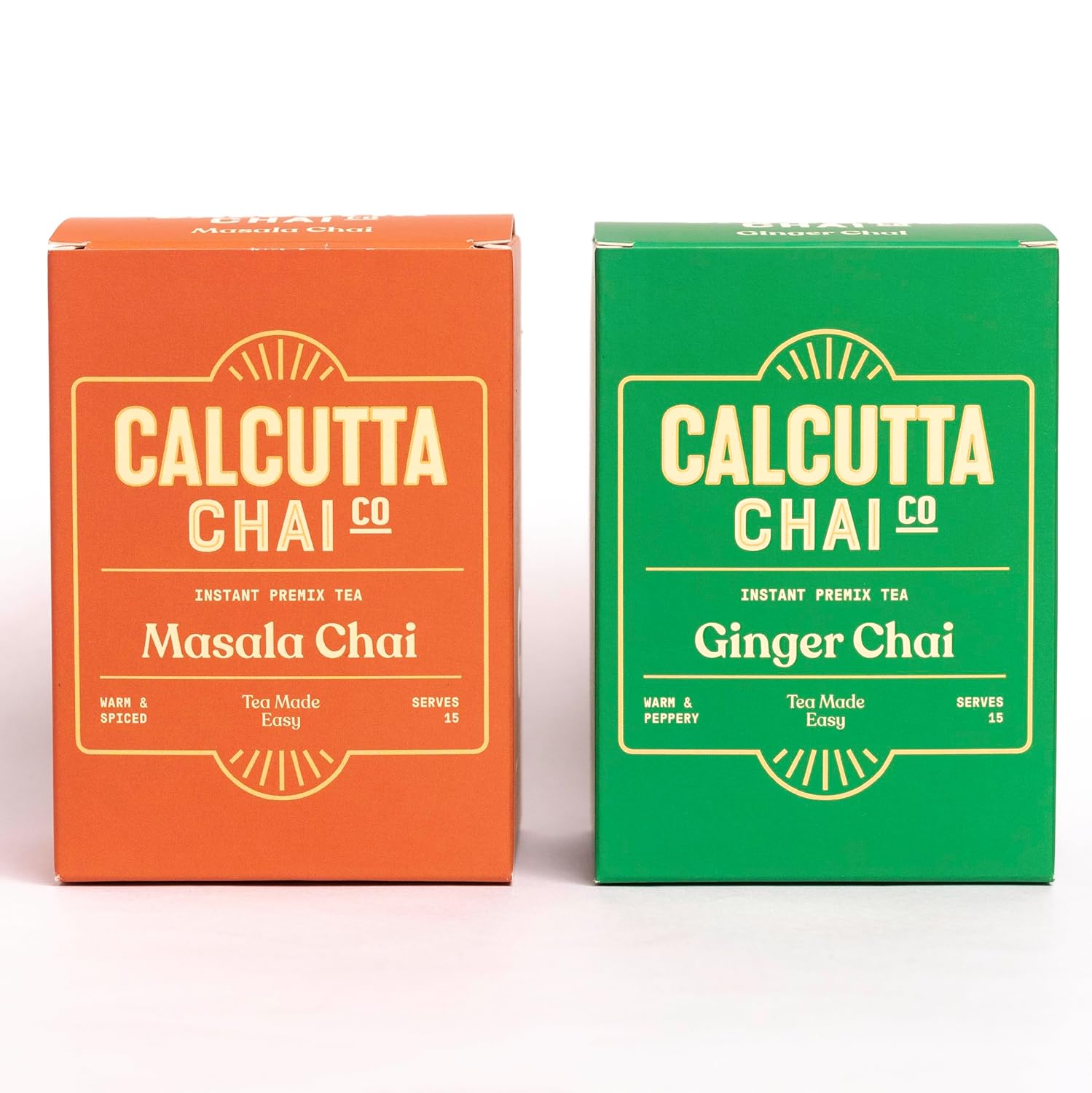 Calcutta Chai Co Masala Chai|Ginger Chai|| Instant Tea Premixes|30 Sachets|Pack Of 2 - 420G