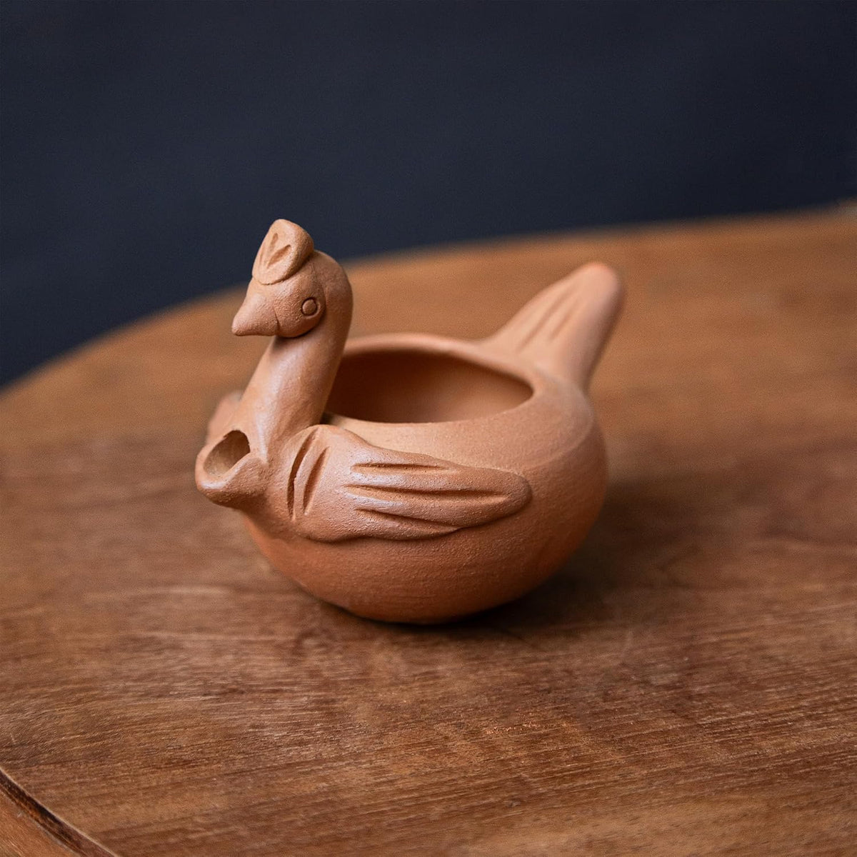 Handmade Clay Duck Diya for Pooja Set of 2