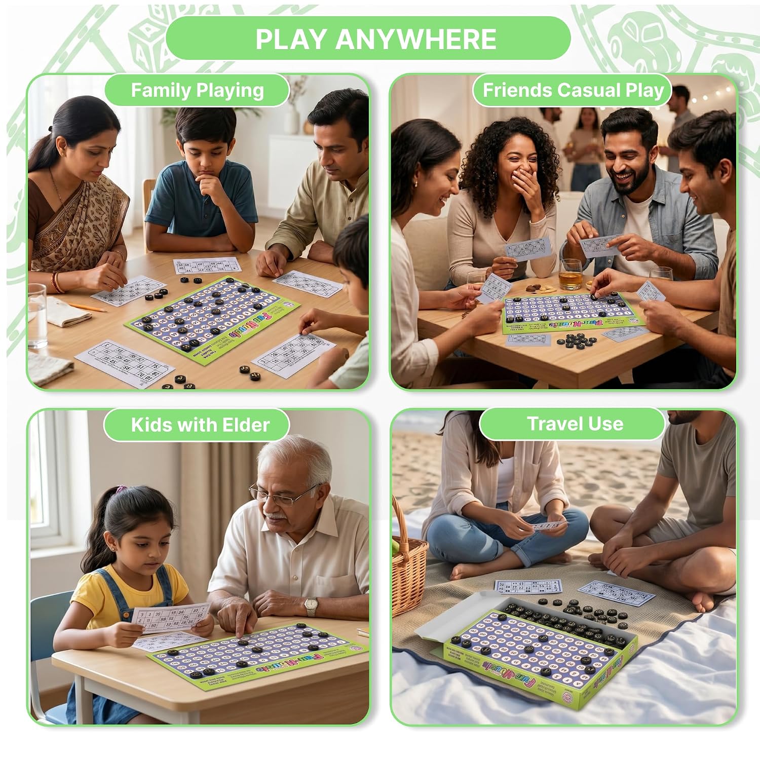 Ratna's Fun Housie Senior, 180 Tickets Board Game