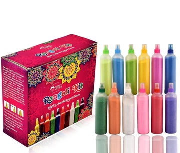 CraftVatika 10 Rangoli Colour Powder Tube Kit