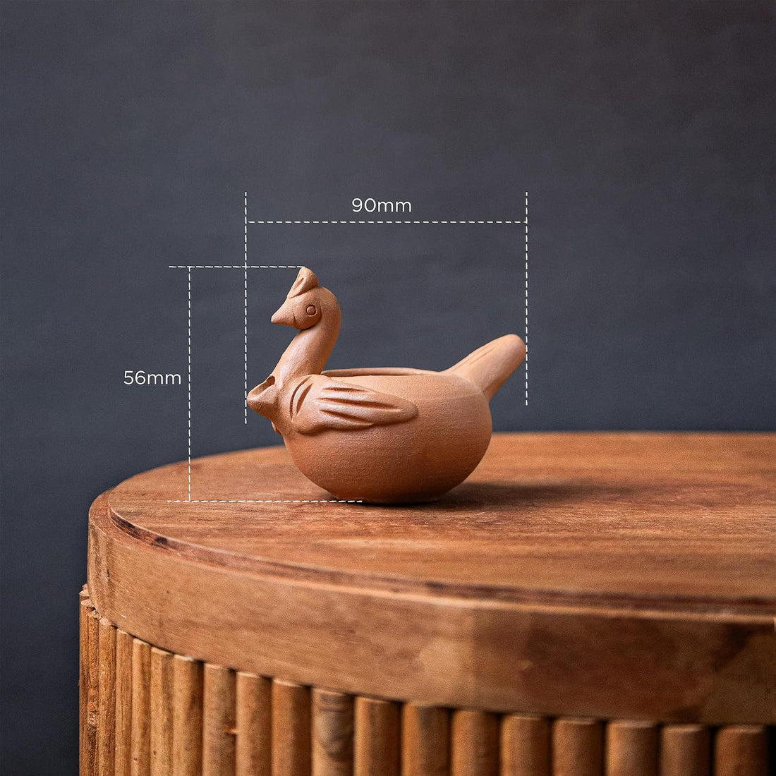 Handmade Clay Duck Diya for Pooja Set of 2