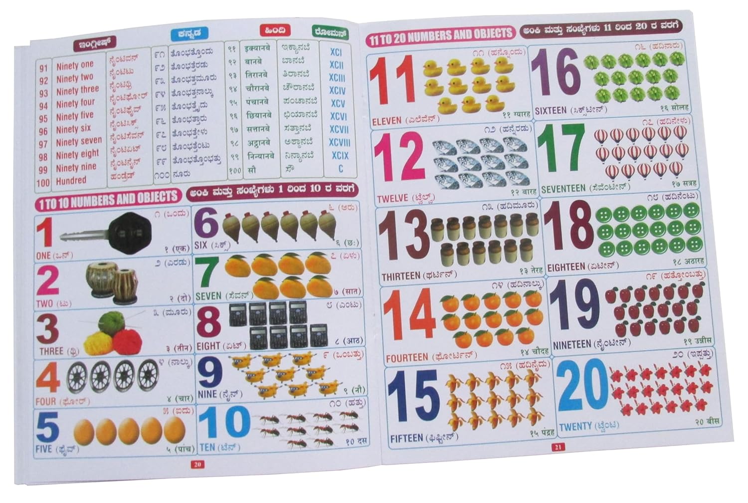 Shyamaraj All-in-One English-Kannada-Hindi Varnamaale Learning Book for Kids