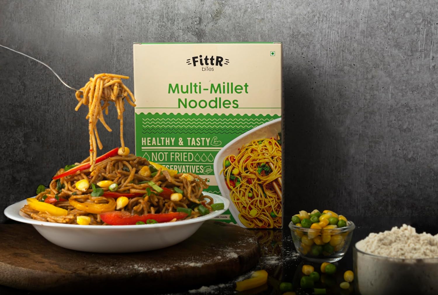 FittR bites Multi masala millet Healthy Noodles [Pack of 2]