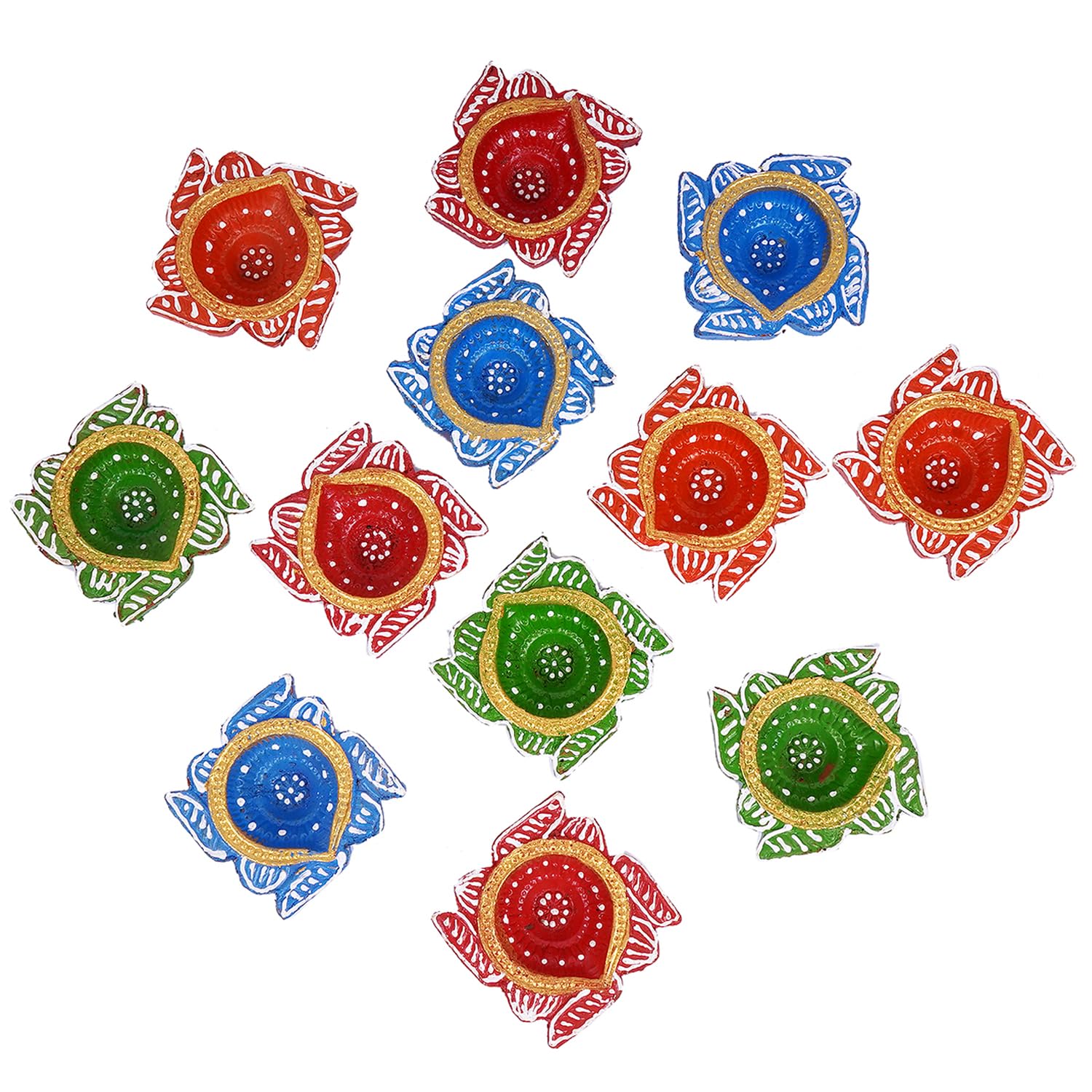 TIED RIBBONS Pack of 12 Handmade Clay Diwali Diya s Earthen Oil Lamp Large Diwali Diya
