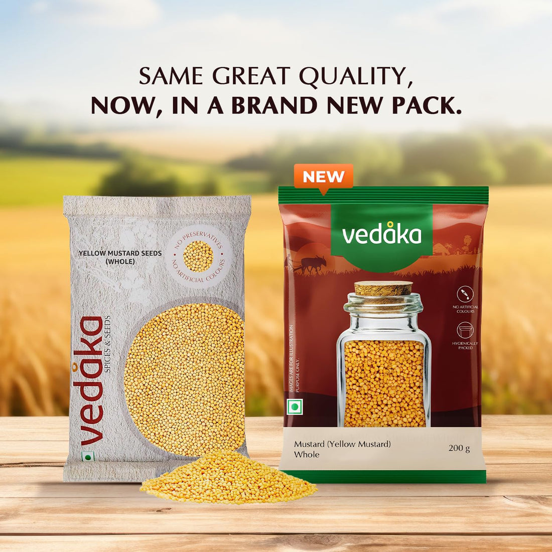 Vedaka Mustard | Whole | 200 G | Yellow Mustard