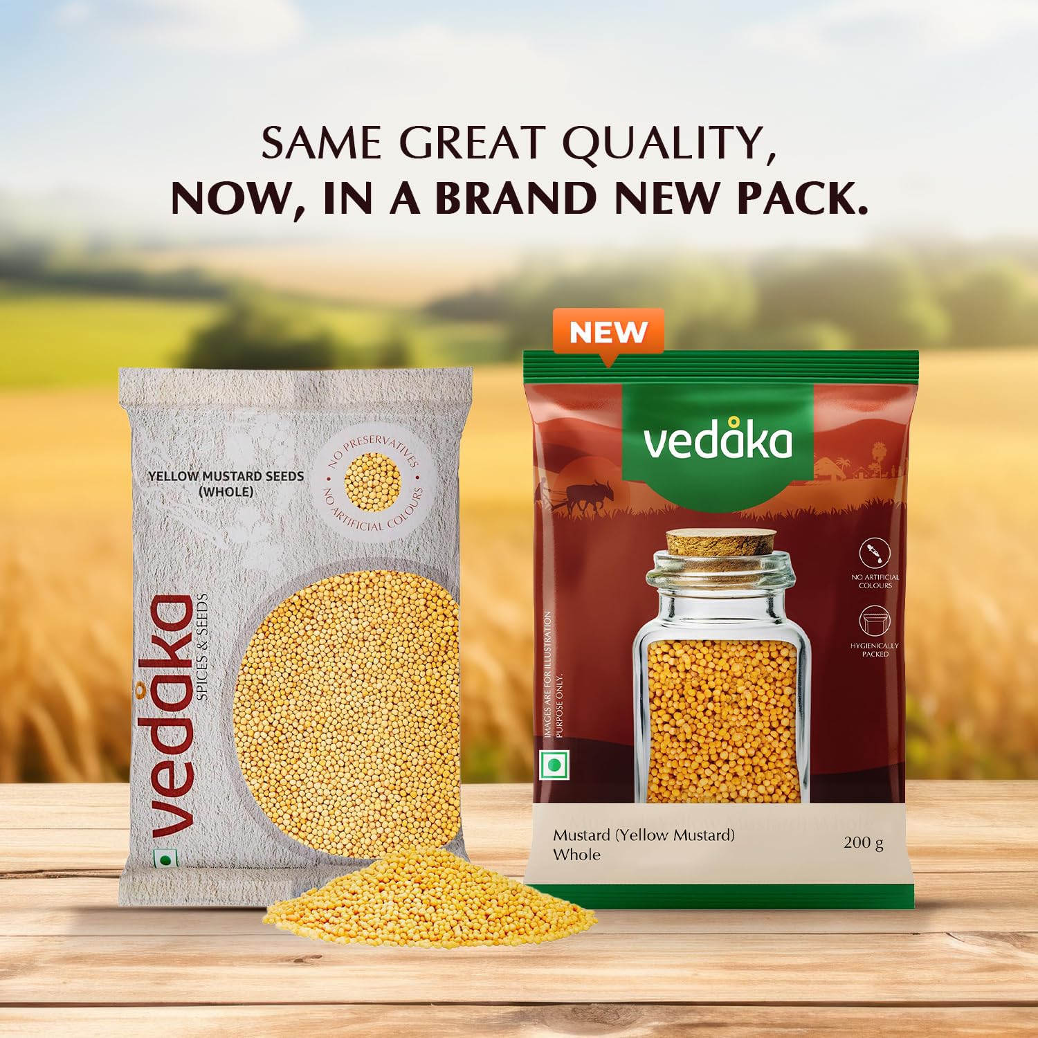 Vedaka Mustard | Whole | 200 G | Yellow Mustard