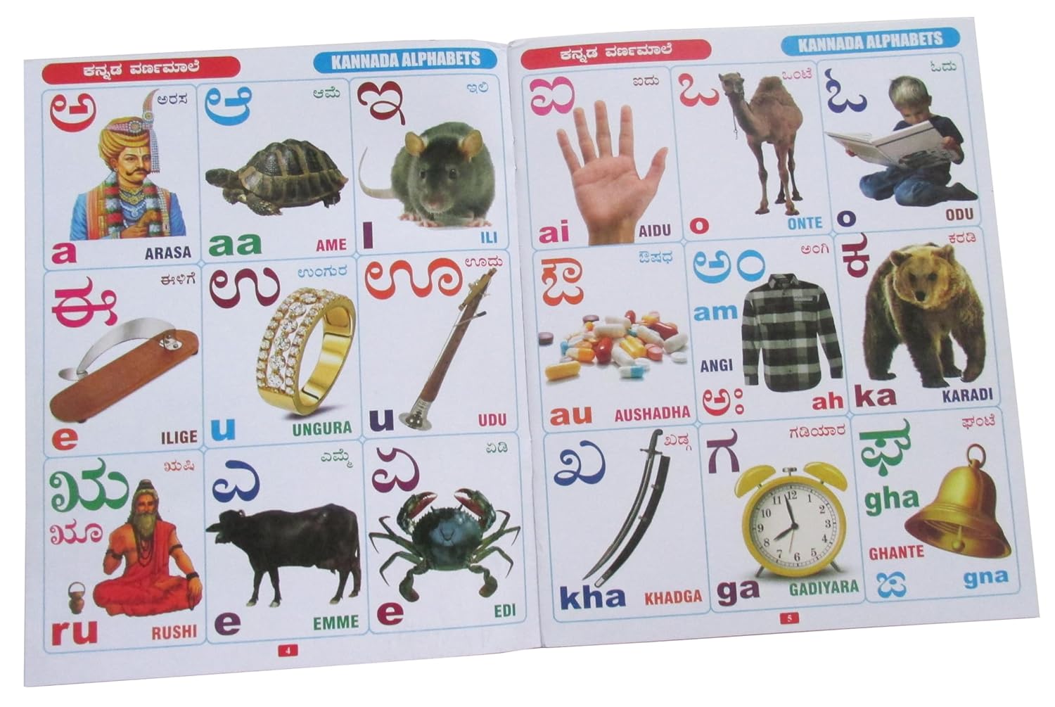 Shyamaraj All-in-One English-Kannada-Hindi Varnamaale Learning Book for Kids