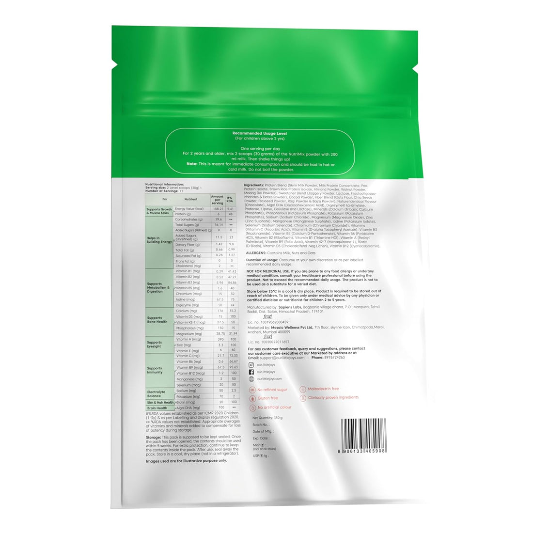 Little Joys Nutrimix Nutrition Powder 2-6 Years - 350 G