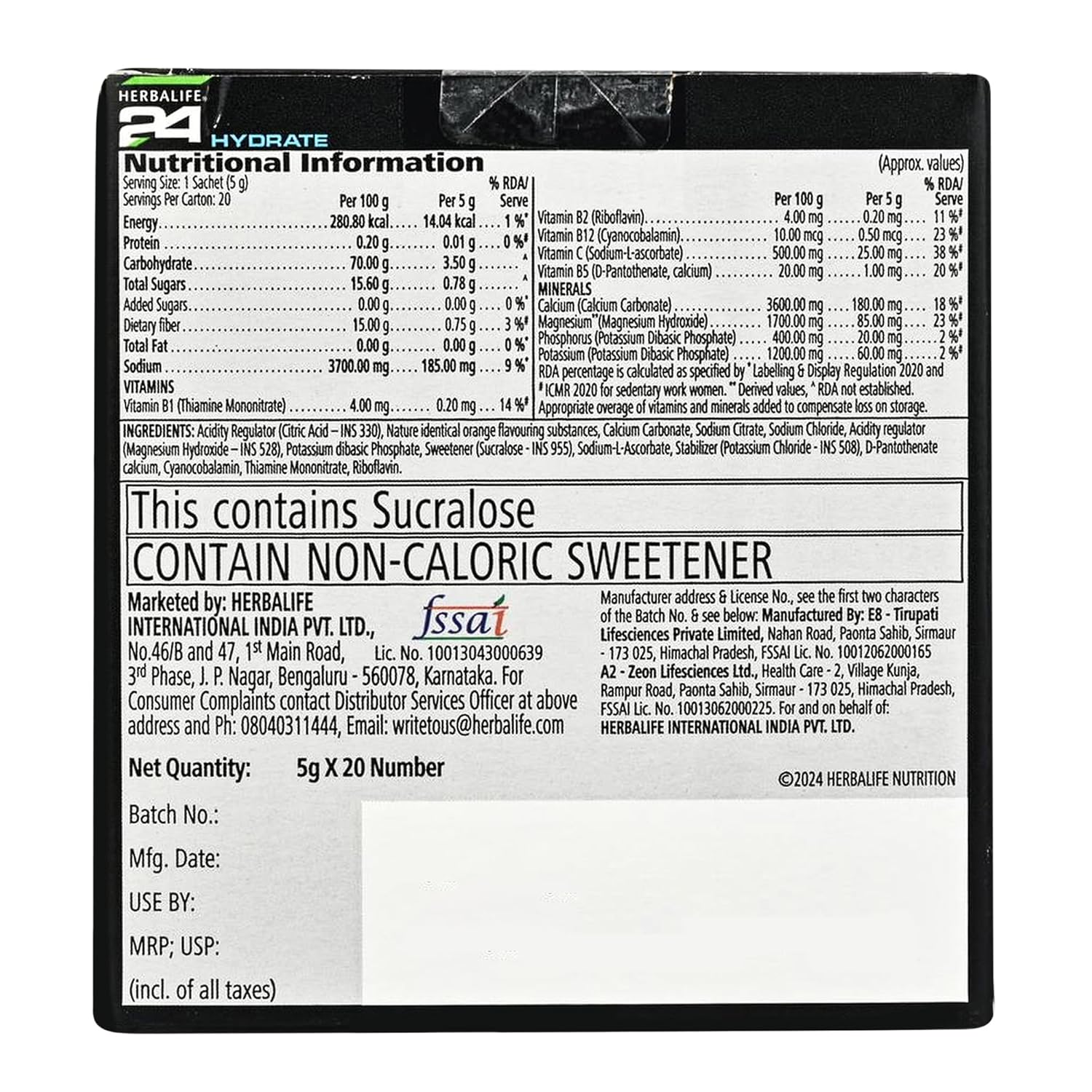 Herbalife Nutrition 24 Hydrate 20XSachet