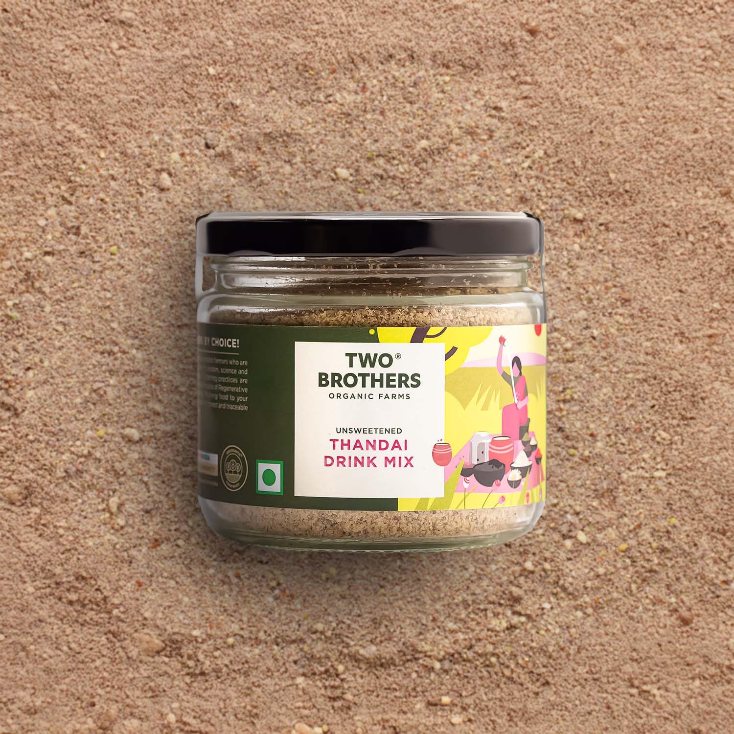 Two Brothers Organic Farms Healthy Thandai Drink Mix - Masala Powder, 150 gm